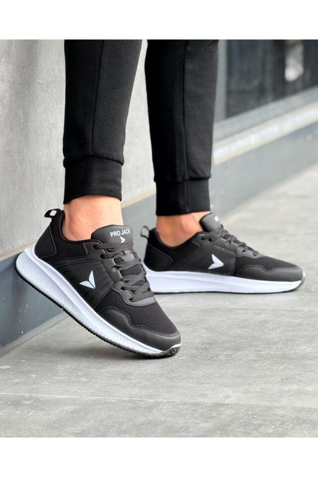 Siyah Bağcıklı Unisex Günlük Hafif Yürüyüş Spor Ayakkabısı - 9688 Siyah - 42