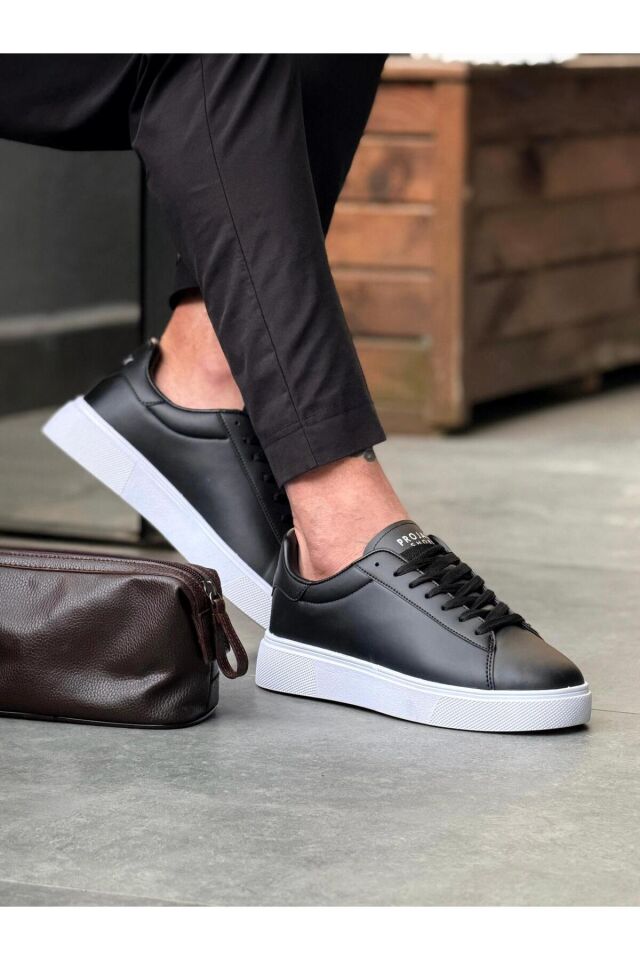 Beyaz Günlük Erkek Sneaker Ayakkabı - 0412 Siyah - 41
