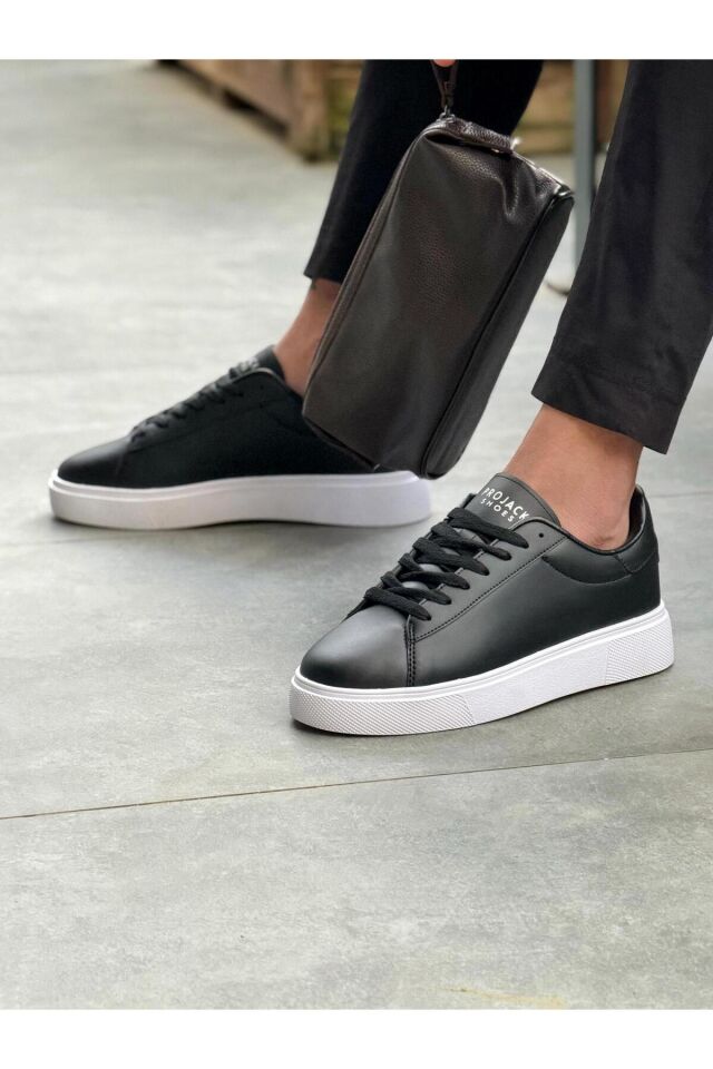 Beyaz Günlük Erkek Sneaker Ayakkabı - 0412 Siyah - 44