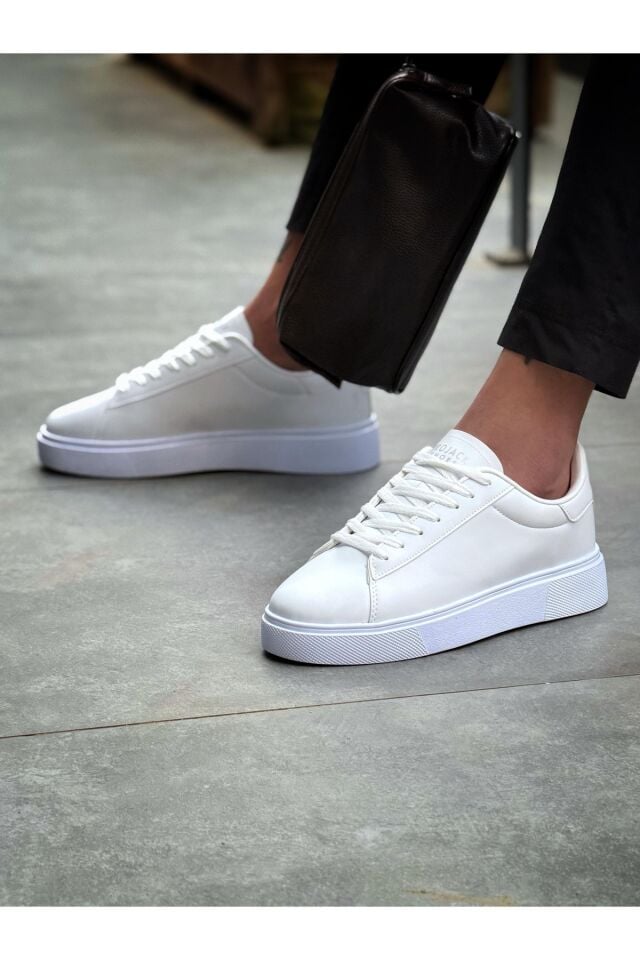 Beyaz Günlük Erkek Sneaker Ayakkabı - 0412 Beyaz - 42